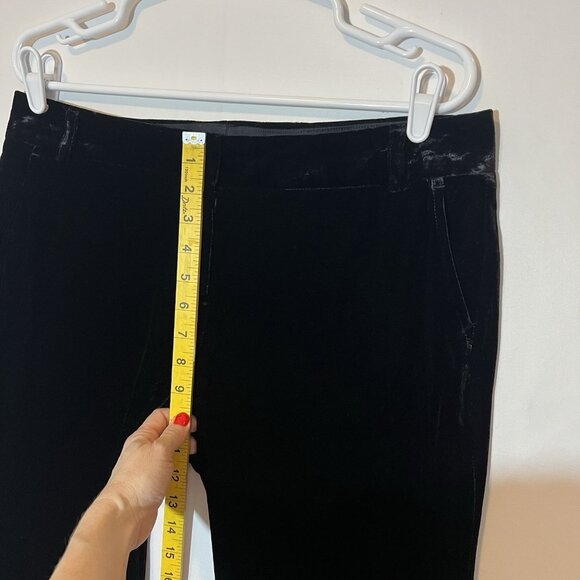 J. Crew Women’s Silk Blend Velvet Wide Leg Pants Size 10 Black City Fit Preppy - Picture 6 of 10